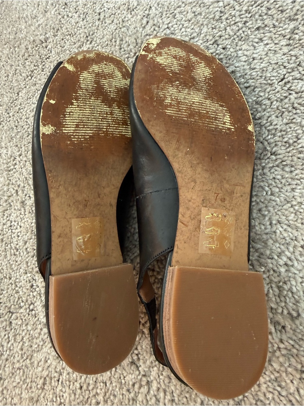 Madewell Black Leather Double-Band Slingback Sandals - Picture 4 of 6